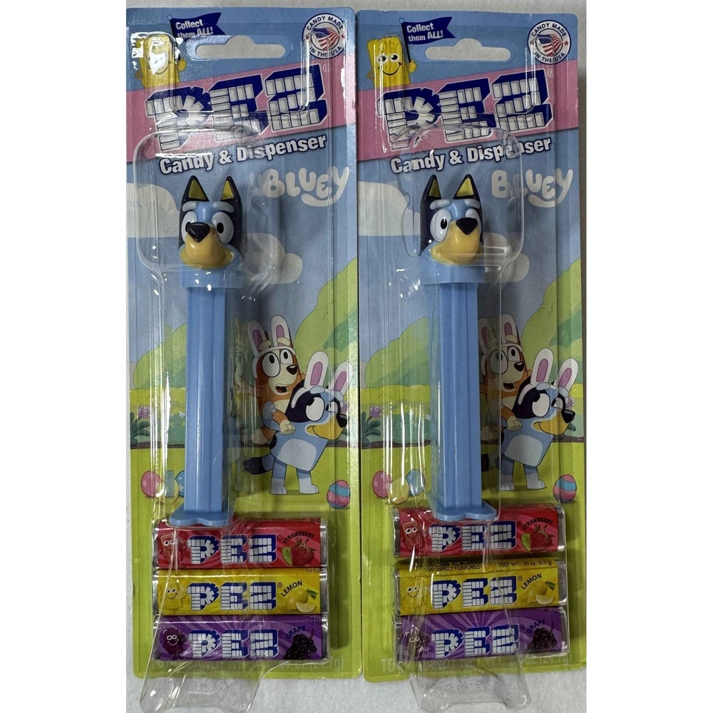 Lot of 2 Bluey PEZ Candy Dispensers Sealed Packs Collectible Kids Gift
